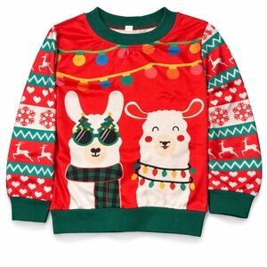 Amazon Kids Llama Sweater - Red & Green